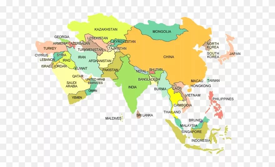 Современные страны азии. Политическая карта зарубежной Азии со столицами. Страны зарубежной Азии на карте. Карта зарубежной Азии со странами и столицами на русском. Карта зарубежной Азии со столицами.