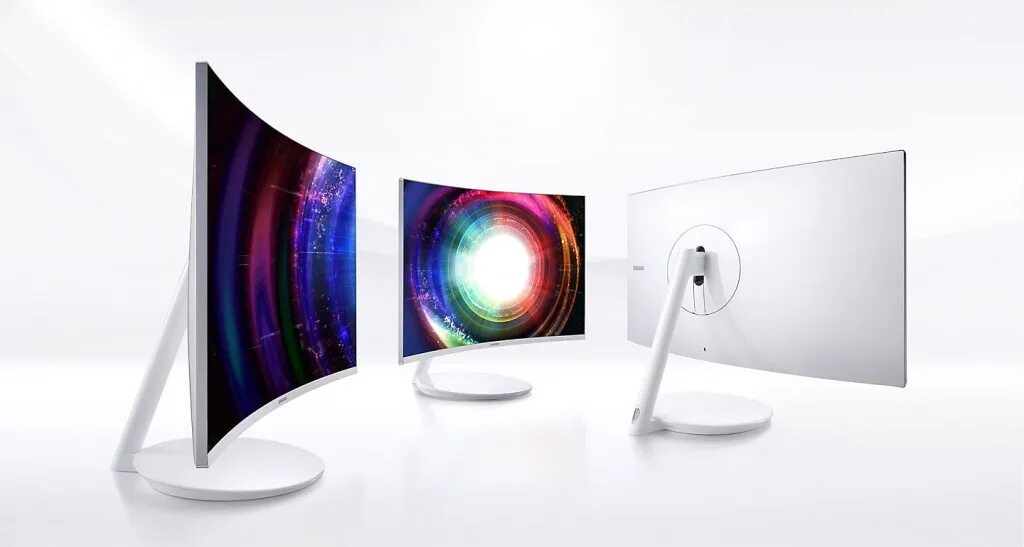 Гнутый экран. Samsung QLED c32h711qei. Samsung Curved QLED 27. Samsung Quantum Dot монитор. Изогнутый монитор Samsung 32.