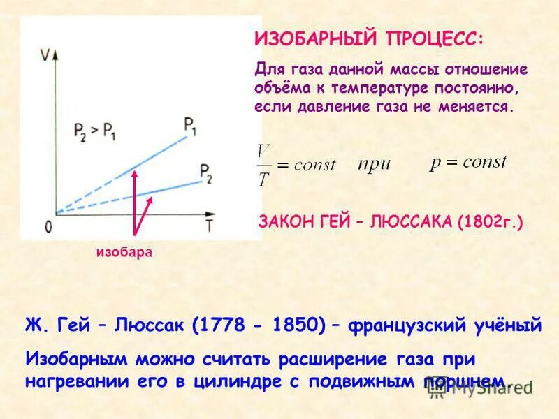 Как изменяется давление данной массы газа. Формула давления газа изобары. изобарный процесс идеального газа формула. формула которая описывает изобарный процесс. изобарный процесс основная формула.