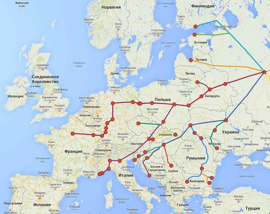 В какие города можно уехать. Маршрут поезда на карте. Железнодорожные пути из Европы карта. Железнодорожные пути Европы. Карта железных дорог Европы Польша.