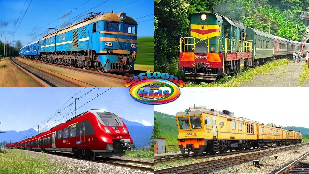 Поезда для детей Железнодорожный. Изучаем Железнодорожный транспорт. Изучаем поезда. Виды поездов для детей.