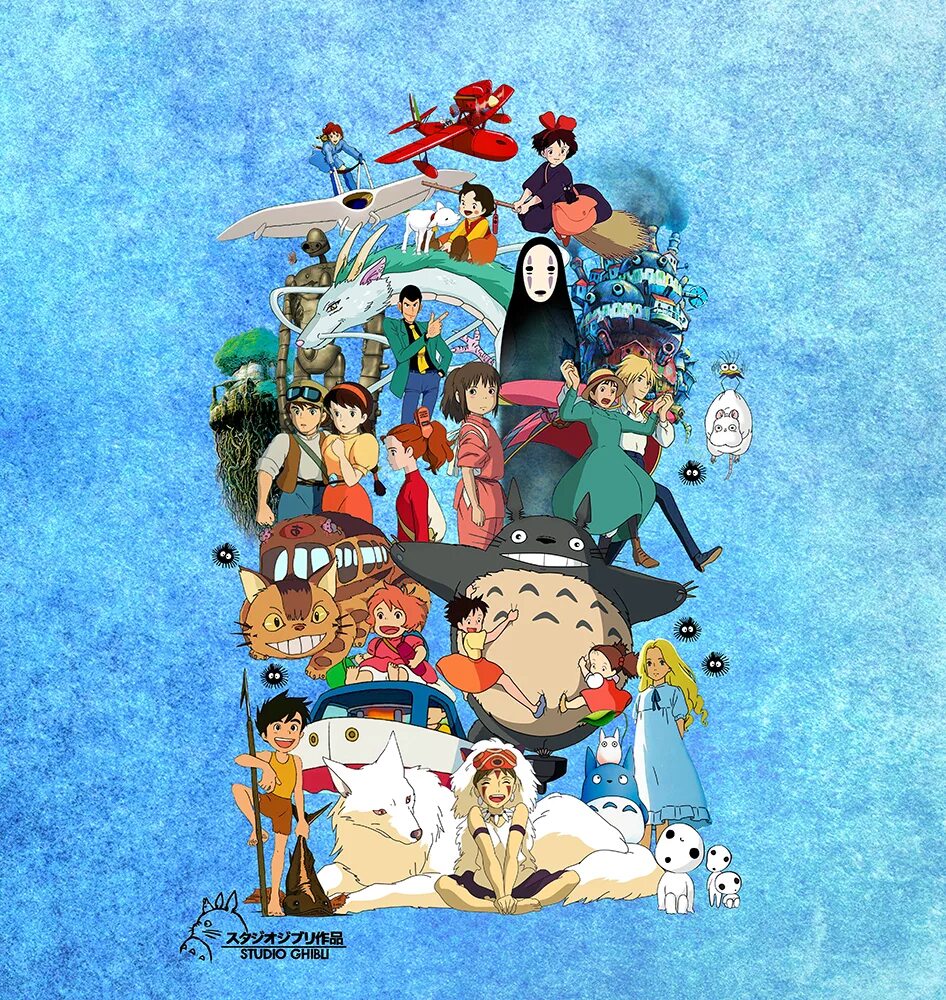 Студия гибли список. Studio Ghibli персонажи. Студия гибли обложка. Стиль студии гибли.