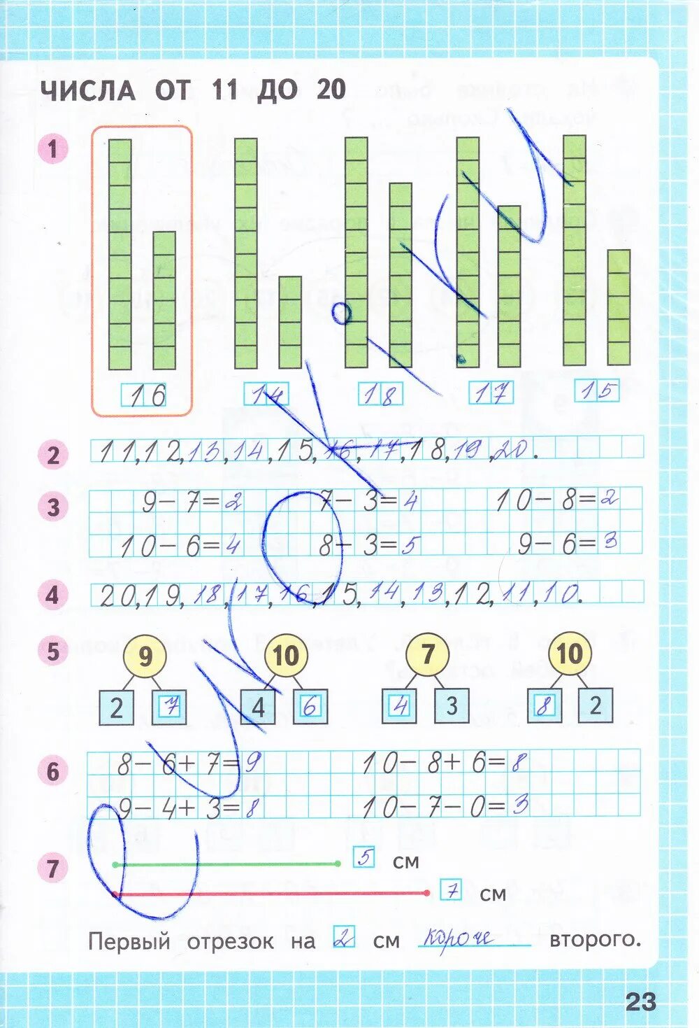 Математика 1 класс рабочая тетрадь 2023 ответы