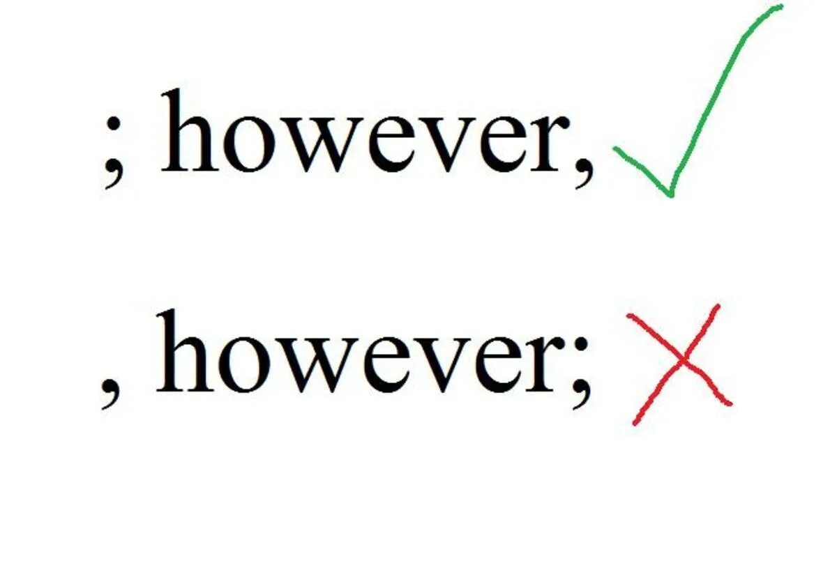 However therefore. Semicolon перевод. However.