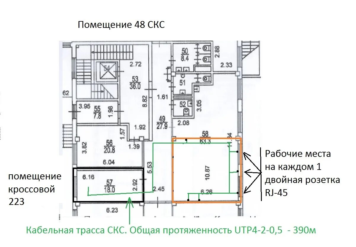 Рабочий проект сети. План помещения с СКС. Планировка офисных помещений СКС. Кроссовая план помещения. Кроссовая помещение.