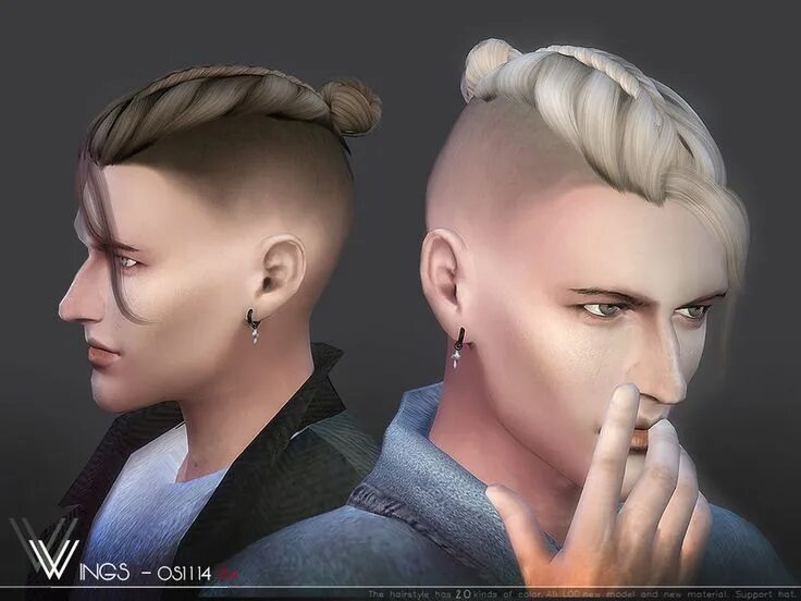 wingssims' WINGS-TZ0204 in 2025 Sims hair, Sims 4 hair male, Mens hairstyles