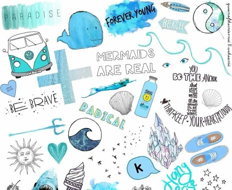 Цветные темы для личного дневника. Синие вещи. Синие рисунки для скетчуба. Наклейки для ежедневника голубые. Голубая тема для личного дневника.