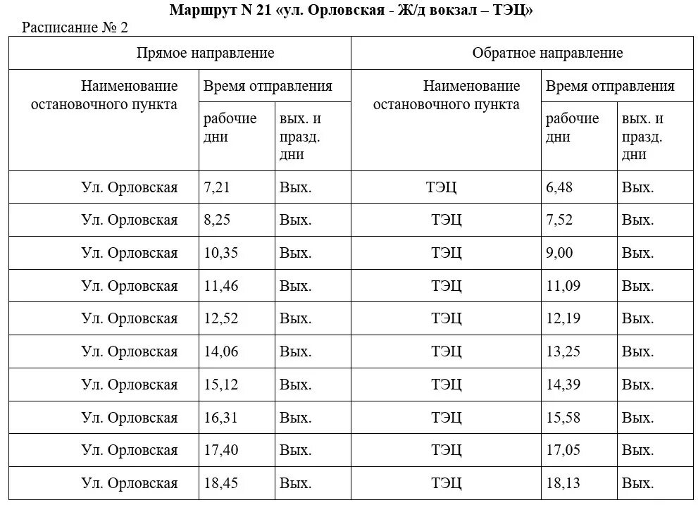 Расписание автобусов орловская область