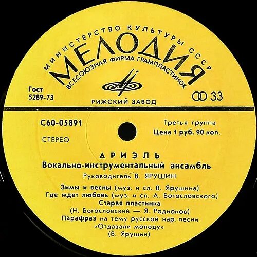 В какой песни виа допущена ошибка. Виа ариэль 1975. виа ариэль маленькая история. виа иверия 1975 lp covers. виа ариэль вчера.