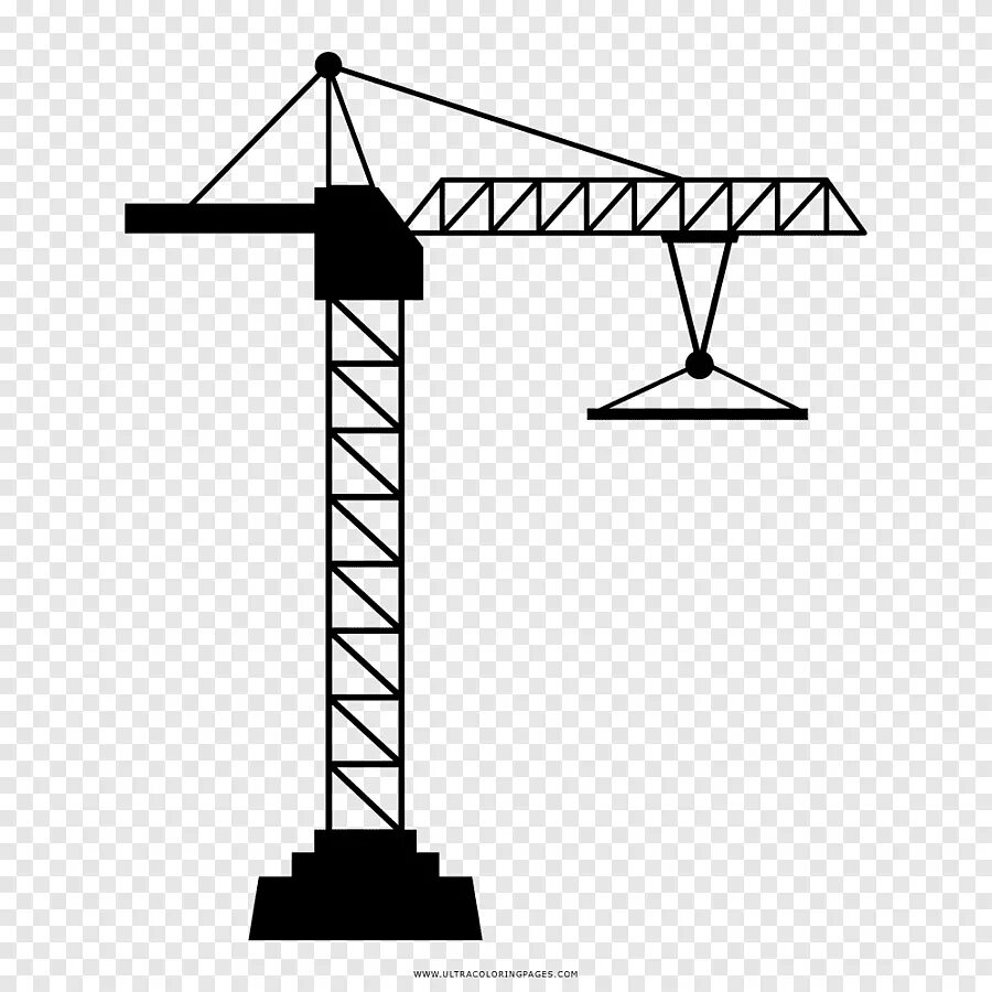 Подъемный кран. Подъемный кран на прозрачном фоне. Башенный кран рисунок. Подъемный кран черно белый. Кран строительный.