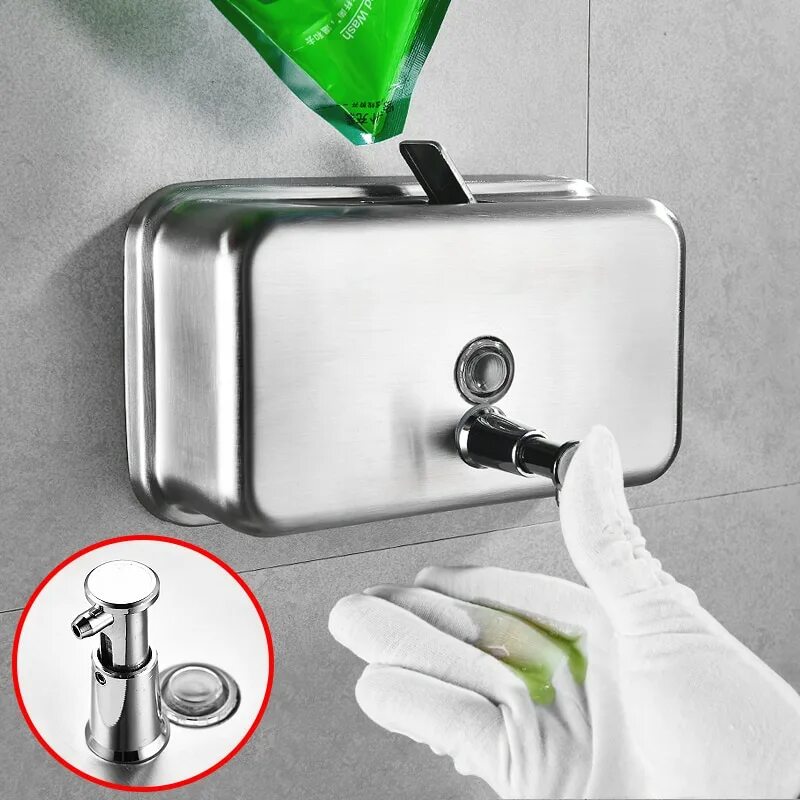 Hotel Liquid soap dispenser wall mounted, Kitchen Stainless steel liquid soap di