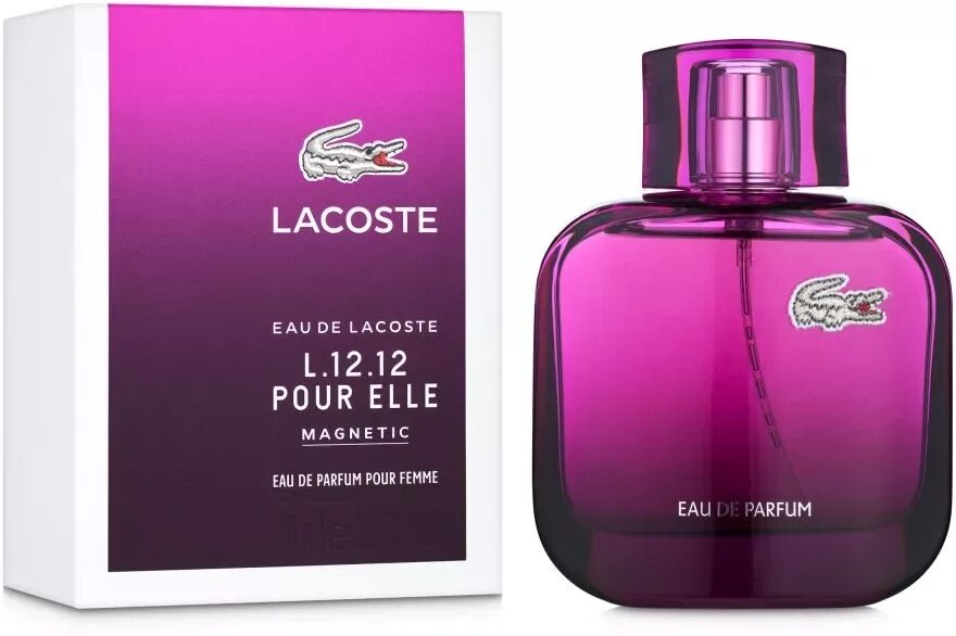 Духи похожие на лакост. Духи Lacoste l.12.12 pour elle Magnetic. Лакост Магнетик женский. Lacoste Eau de 12.12 pour elle семейство. Lacoste l 12.12 pour elle Magnetic EDP, 90 ml.