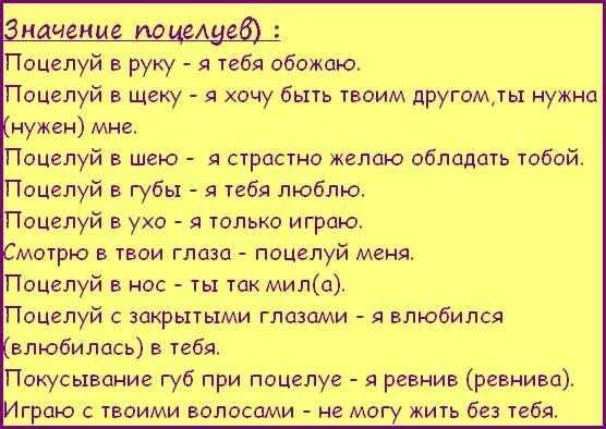 Что означает поцелуй. Значение поцелуев в разные места. Значение поцелуя. Поцелуи чтотобозначают.