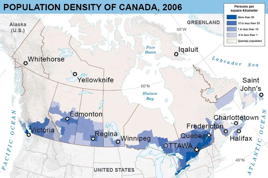 Расселение канады. Карта плотности населения Канады. Плотность населения США И Канады. Плотность населения Канады. Карта популяции Канады.