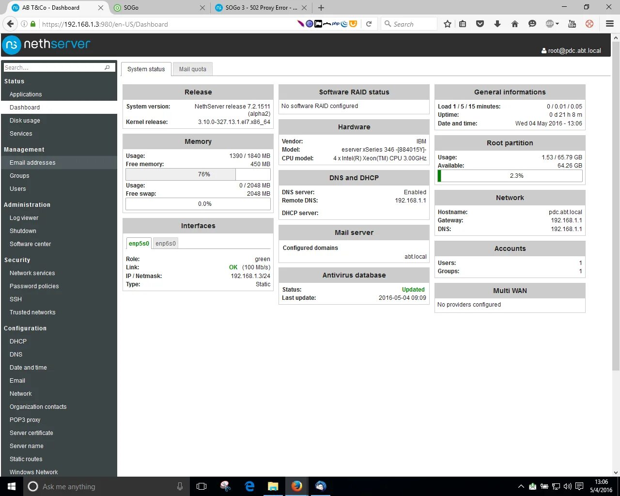 Proxy 502. Sogo Groupware. Sogo web interface. Sogo mail. Sogo admin Panel.