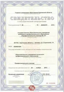 Свидетельство пту
