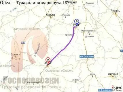 Расстояние москва орел в км на машине