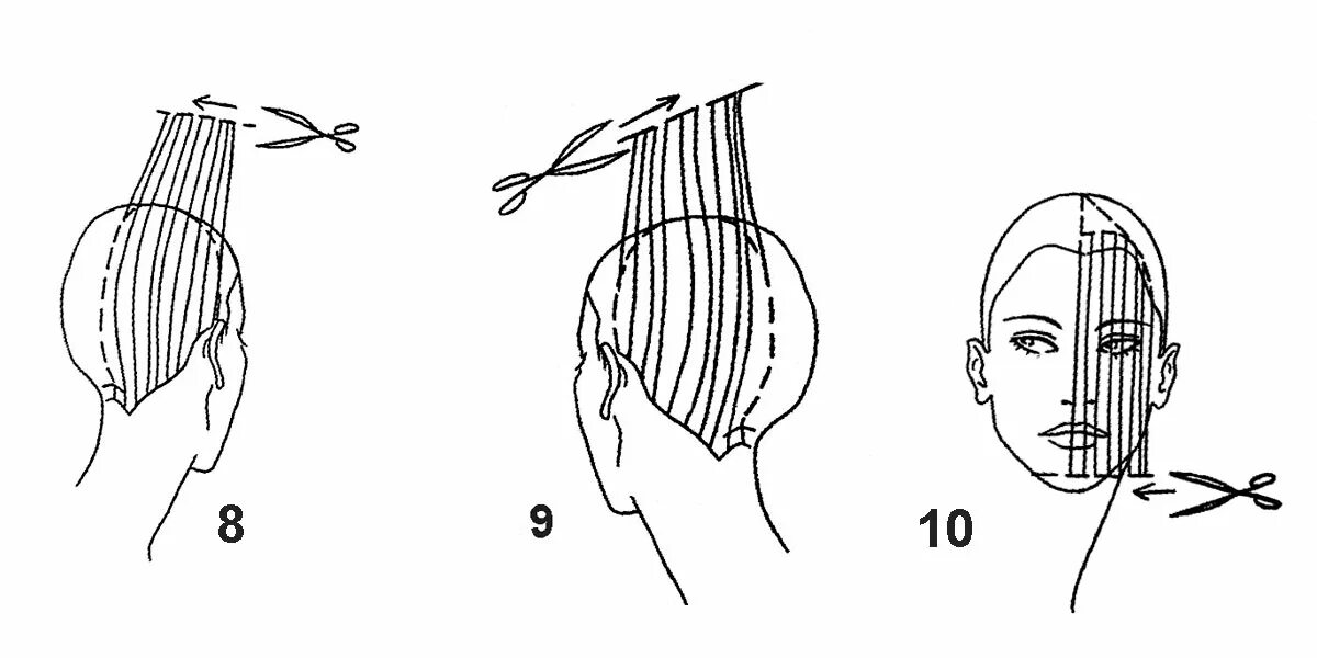 Стрижка на средние волосы схема. Каскад схема стрижки теменной зоны. Стрижка затылочной зоны Каскад. Схема стрижки прогрессивный Каскад.