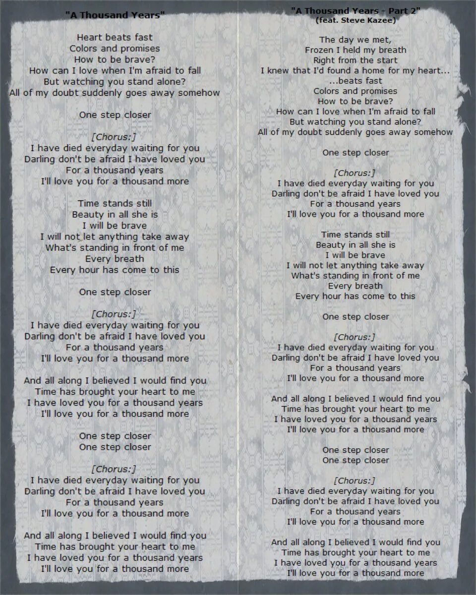 A Thousand years текст. Текст песни a Thousand years Christina Perri. Текст песни Thousand years. A Thousand years Christina Perri текст.