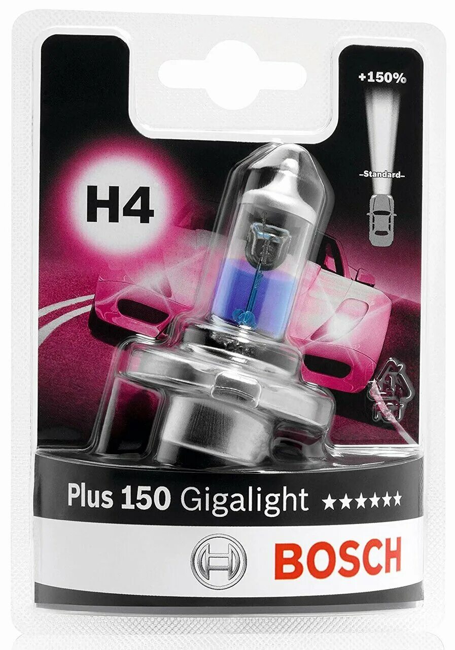 Автолампы bosch. Лампочки автомобильные h4 giga. лампа h4 бош +150. bosch gigalight plus 150. лампа h4 bosch 1 987 301 136.