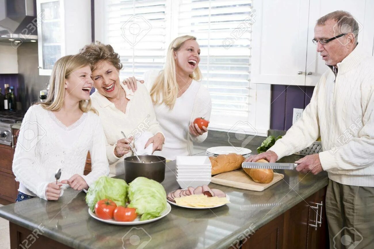 Making the lunch when the guests arrived
