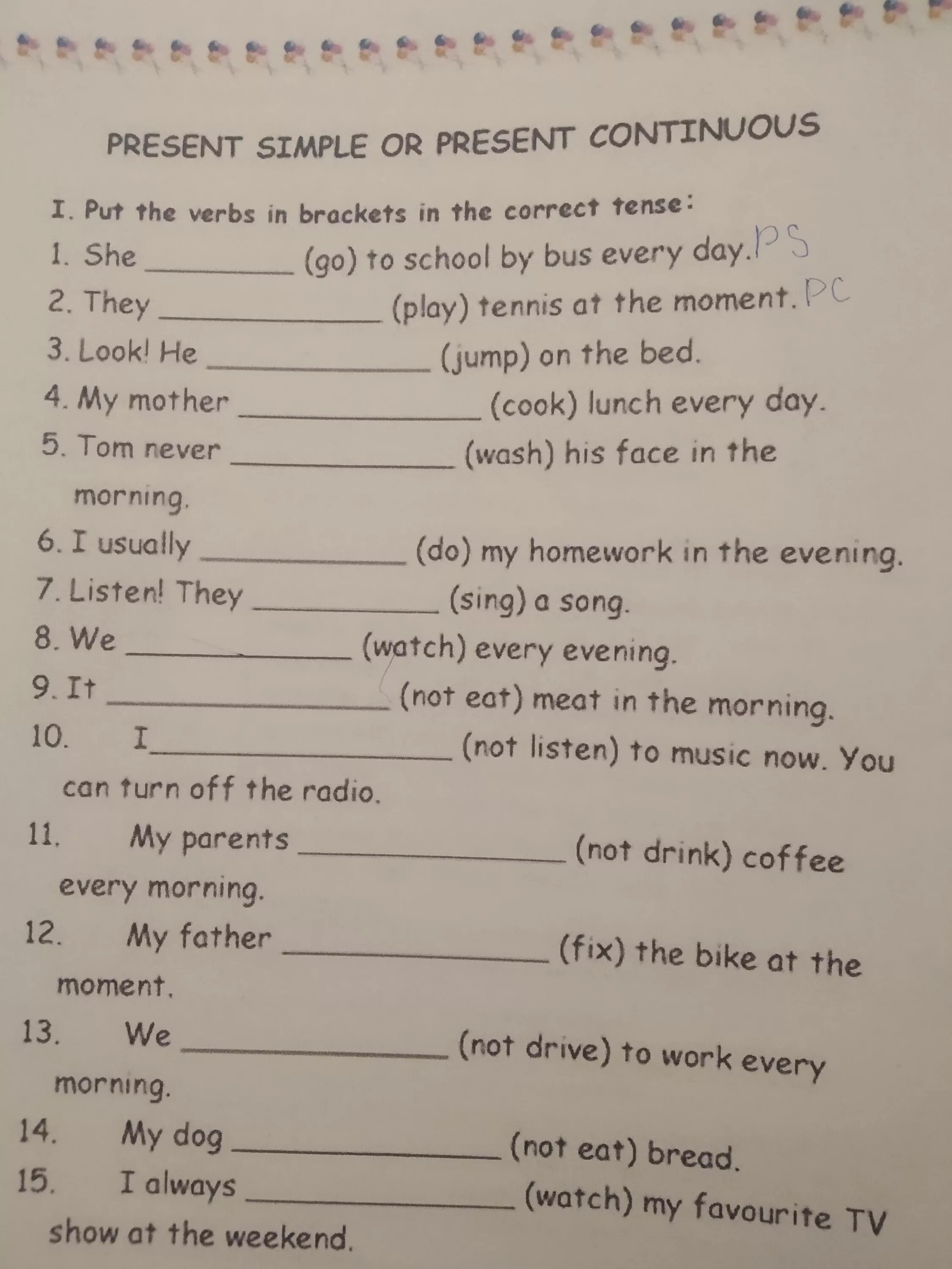 Write sentences with the present continuous. Present simple present Continuous ответы. Present simple present Continuous 5 класс. Вербс презент Симпл презент континиус. Английский present simple or Continuous упражнения.