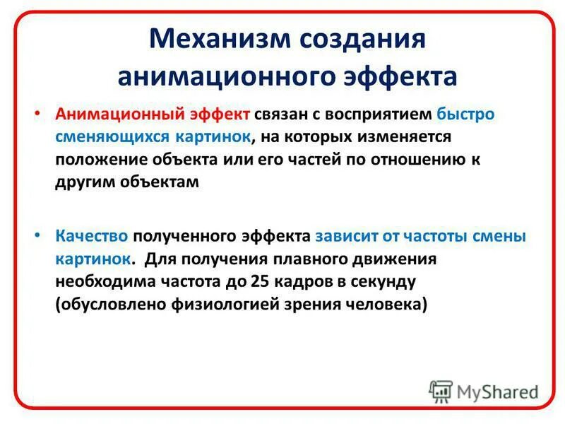 Методы создания анимации. Методы создания анимации