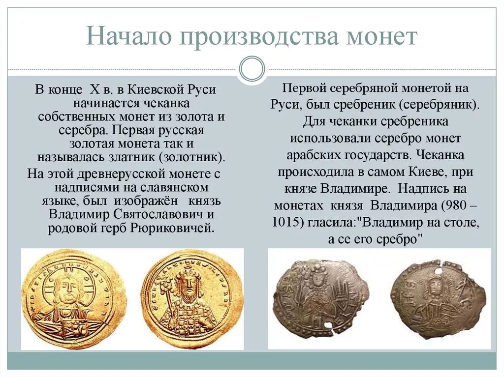 История монет 5 класс