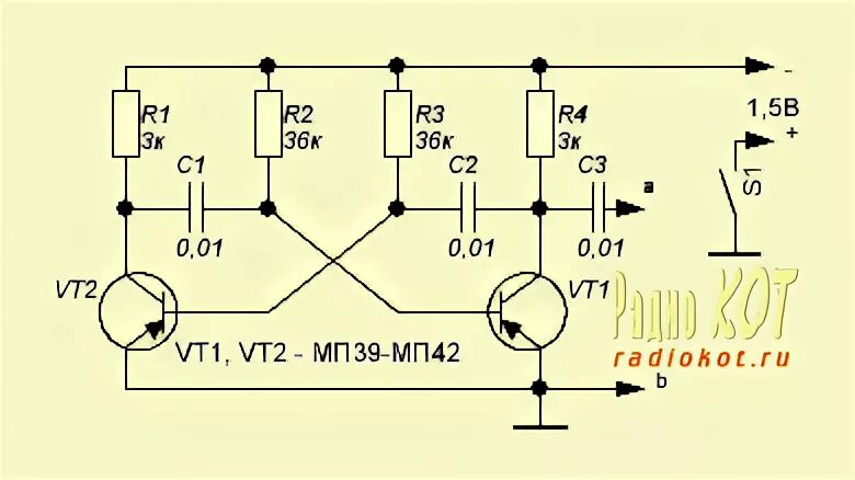 Звук частотой 1000 гц. Простая схема генератора звуковой частоты на транзисторах. Схема звукового генератора 1000гц на транзисторах. Схема простого генератора на 1 КГЦ.. Схема генератора для проверки УНЧ.