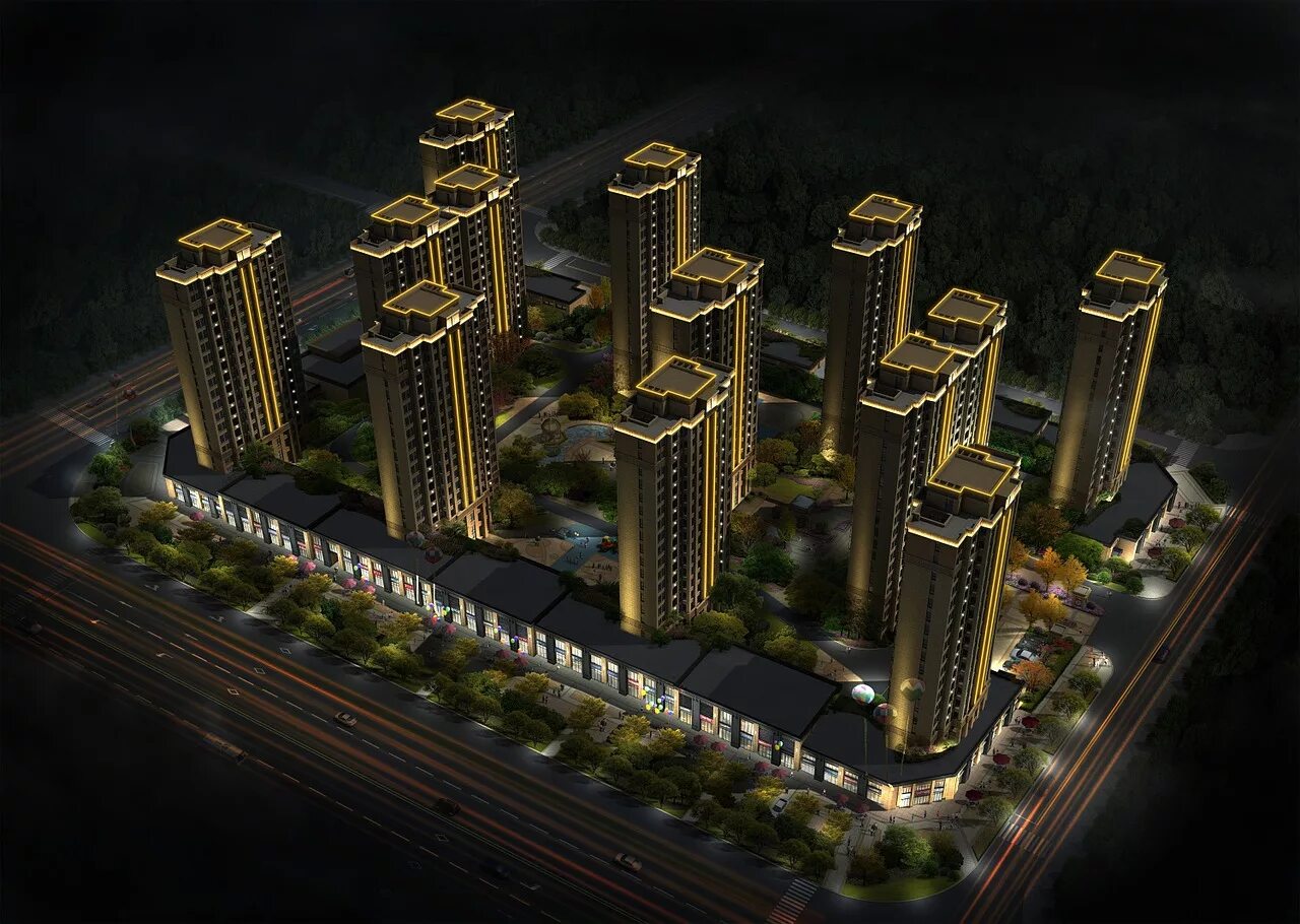 Building effect. 3d город. 3d визуализатор. 3д визуализация ночной город. Residential buildings 3d.