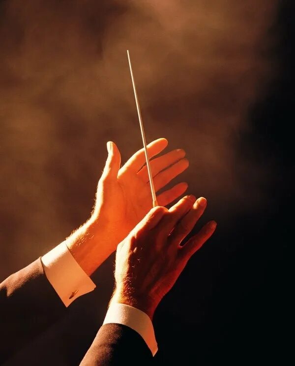 Рука с дирижерской палочкой. Рука с дирижерской палочкой. Руки дирижера. Руки дирижера в белых перчатках. Дирижер на темном фоне.