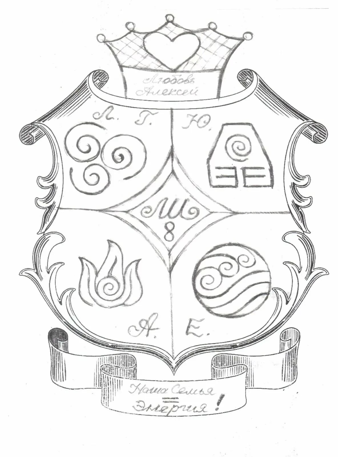Эскизы гербов семьи