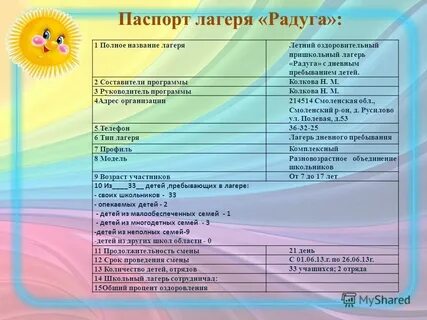 Оздоровительные программы пребывания