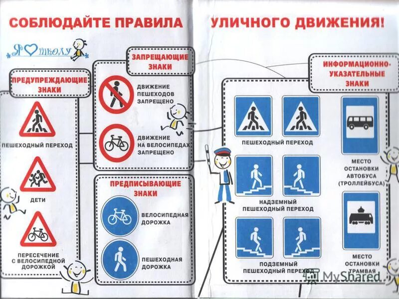 Правила уличного движения в неопределенной форме. Правила уличного движения. Дорожные знаки памятка для школьников. Правила уличного дорожного движения. Памятки детей с дорожными знаками ПДД.