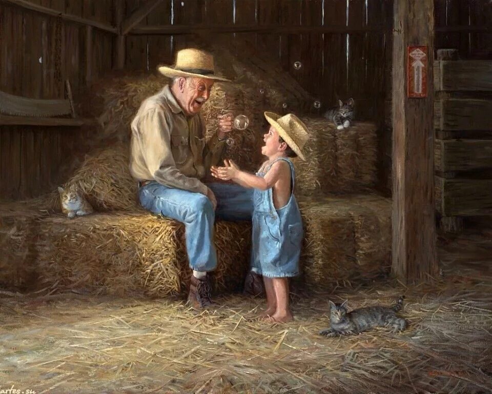 Country mark. Художник Mark Keathley деревенская жизнь. Mark Keathley художник дедушка и внук.