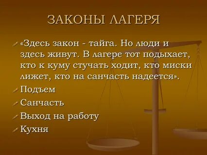 Жизнь получим законом