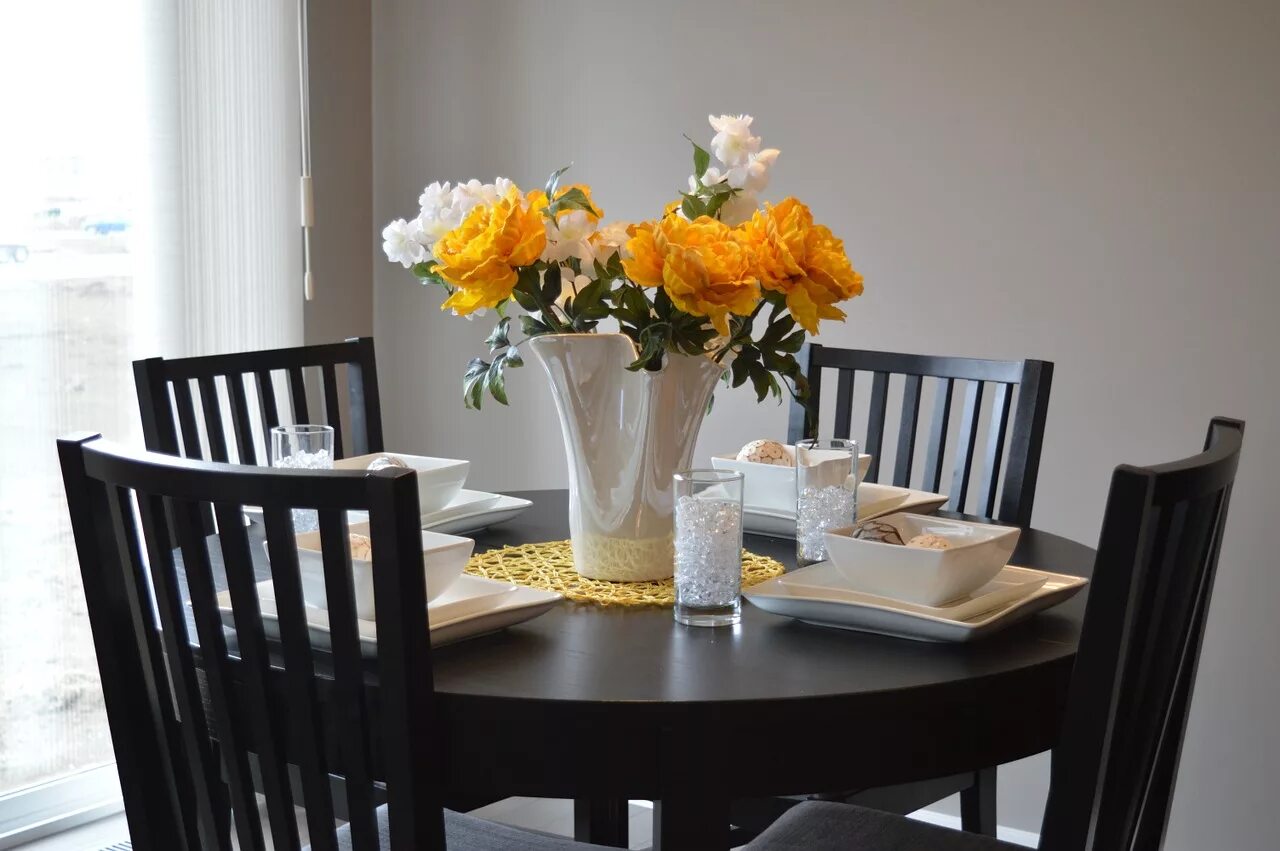 There are flowers on the table