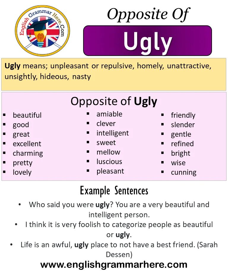 Ugly synonyms. Adjectives synonyms. Ugly синонимы на английском. Ugly opposite Word. Opposite of each