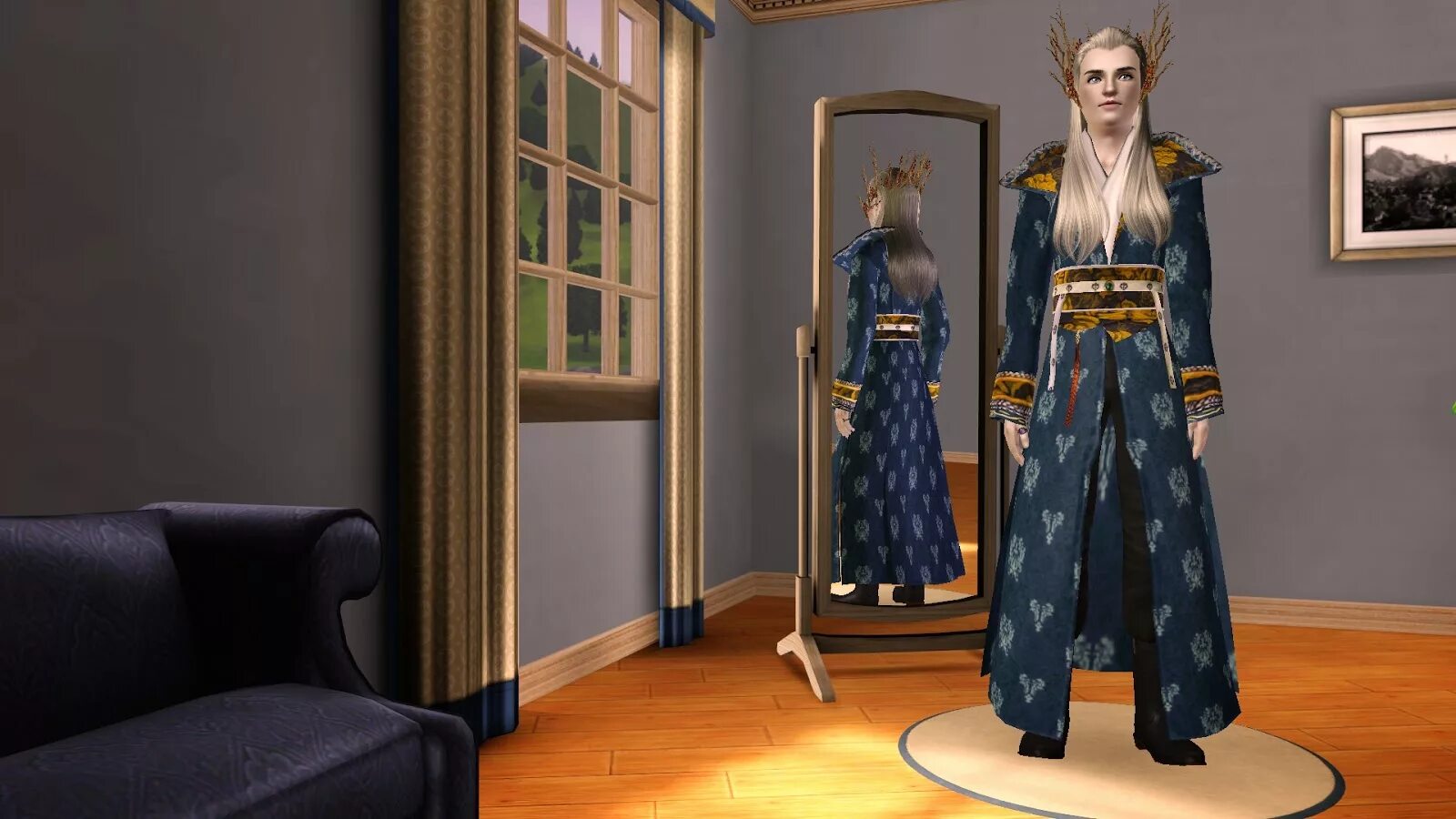 Моды симс 4 маги. SIMS 4 Трандуил. Симс 4 Леголас. Одежда короля симс 4. Симс 4 мантия короля.