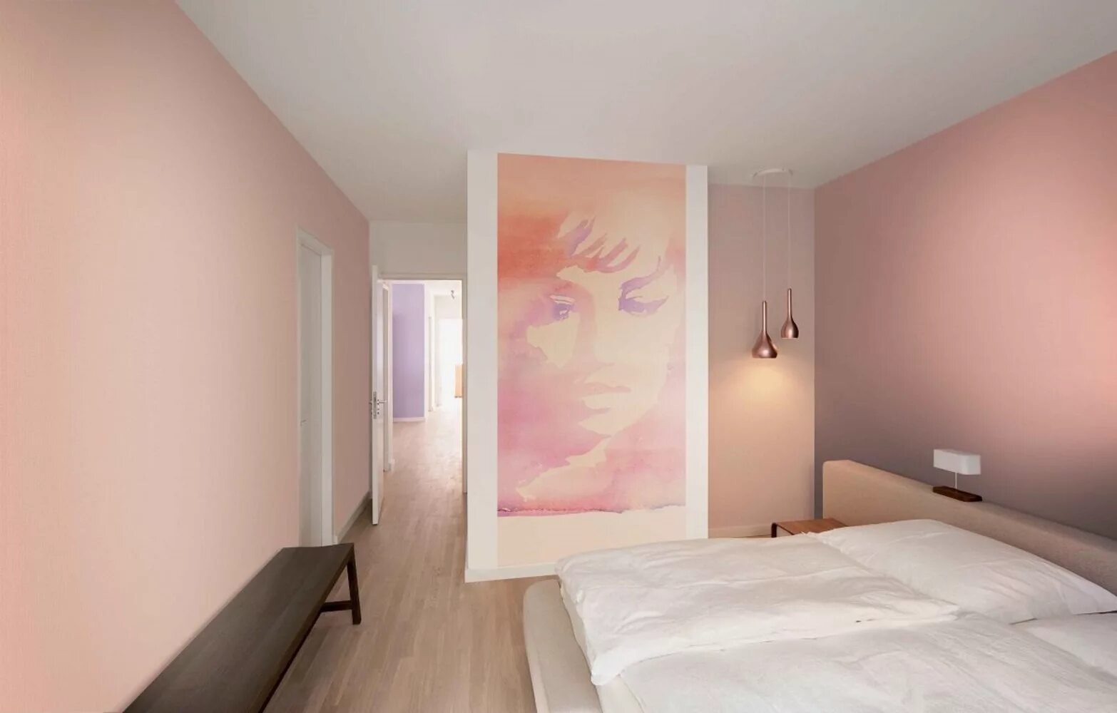 Перекрашу квартиру в розовый. Персиковая краска для стен. Краска для стен в спальне. Спальня в персиковых тонах. Колер для спальни цвет.