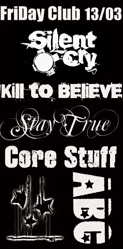 Silent Cry. Silent Club Step. True to the Core. Cry kill