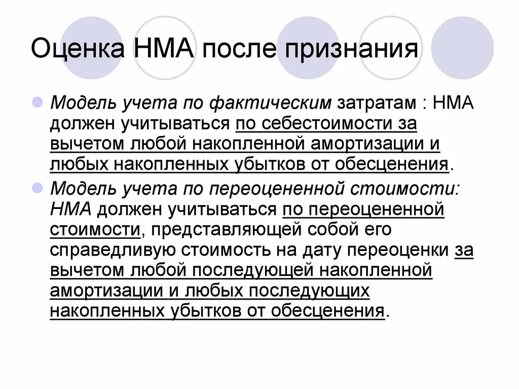 Признание нематериальных активов. Нематериальные Активы оценка после признания МСФО. Оценка Немат активов. Нематериальные Активы презентация. Модель учета по фактическим затратам.