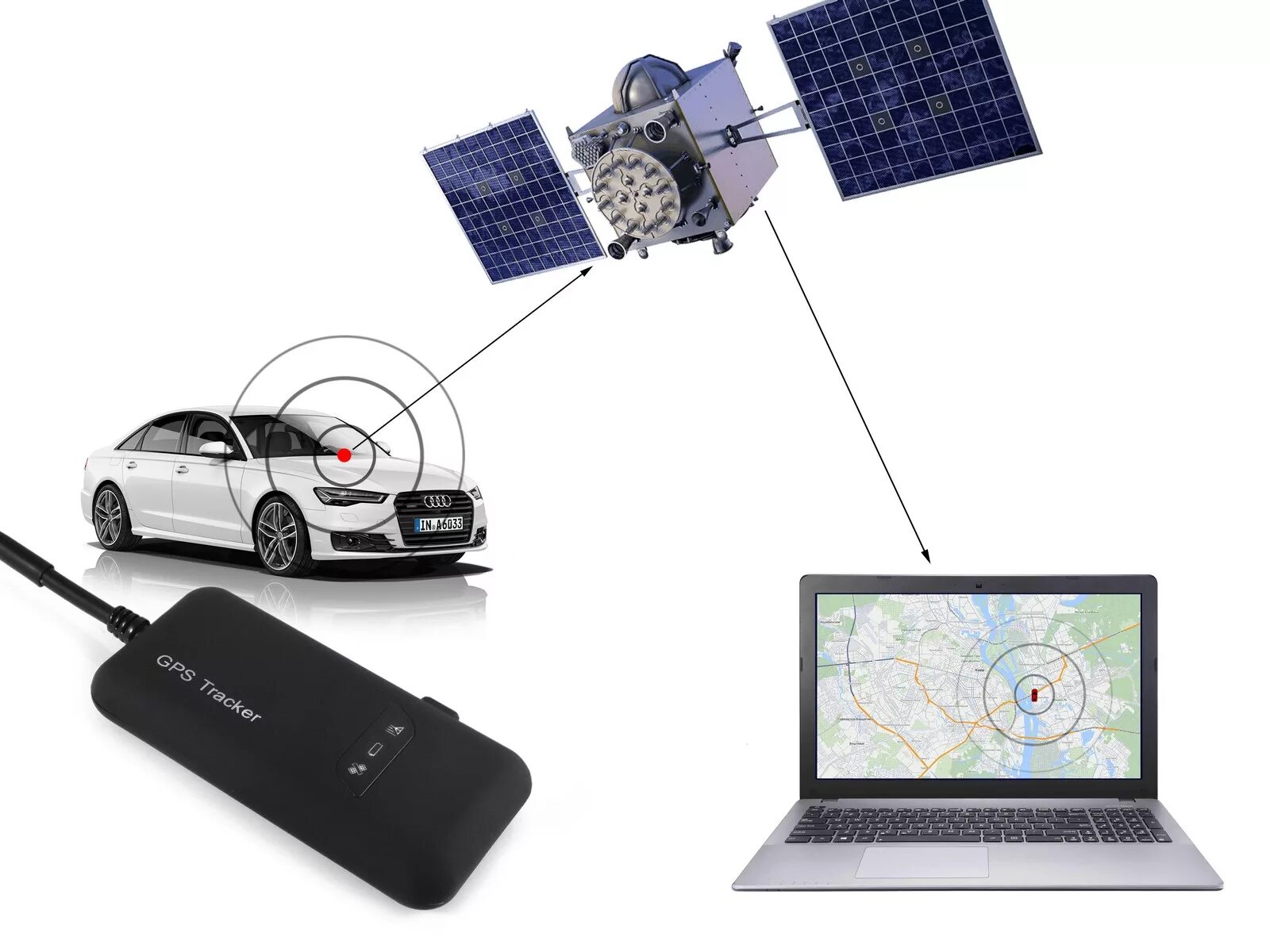 GPS трекер с GSM для автомобиля. Система спутникового слежения. Датчик спутниковой навигации. ГЛОНАСС на авто.