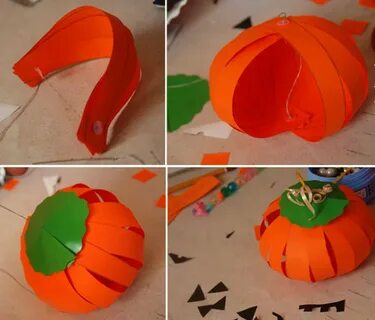 Как сделать тыкву из цветной бумаги