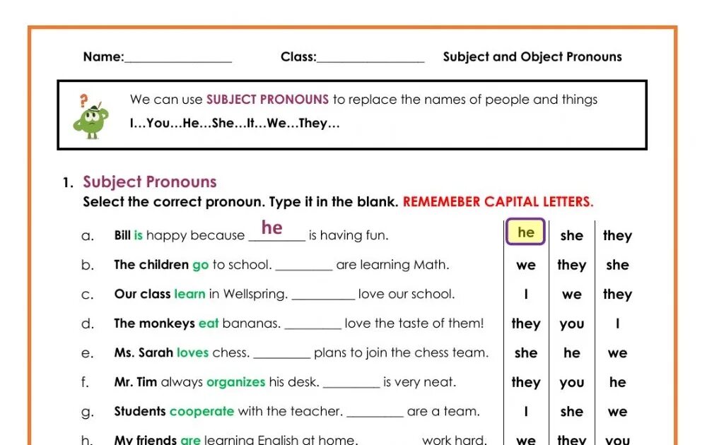 Subject subject an interesting subject. Subject pronouns правило. Subject and object pronouns правило. Subject pronouns English. Объектные местоимения в английском языке упражнения.