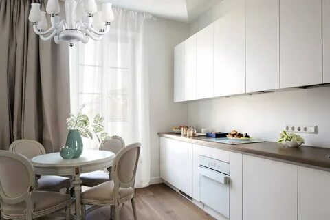 Белая кухня какие шторы подойдут
