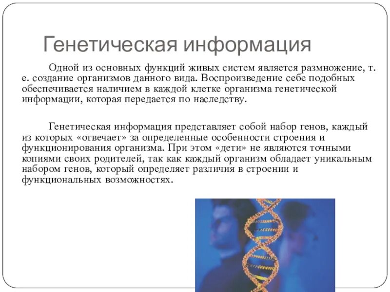 Наследственная информация представлена. Генетическая информация. Генетическая информация живых организмов. Генетическая информация человека.