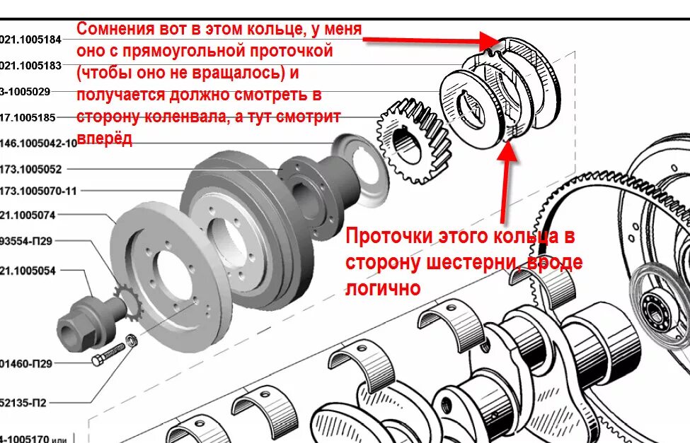 Как снять ступицу коленвала Рисунок 71 С