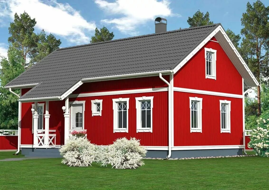 Домики красного цвета. Красный домик. Красный каркасный дом. Красный одноэтажный дом. Дом красного цвета.