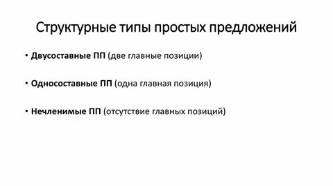 Структурные типы простого предложения